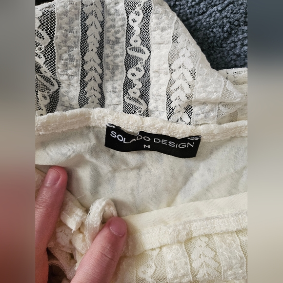 NEVER WORE Ruffle Trim Lace Up Asymmetrical Hem whole set - Picture 7 of 8